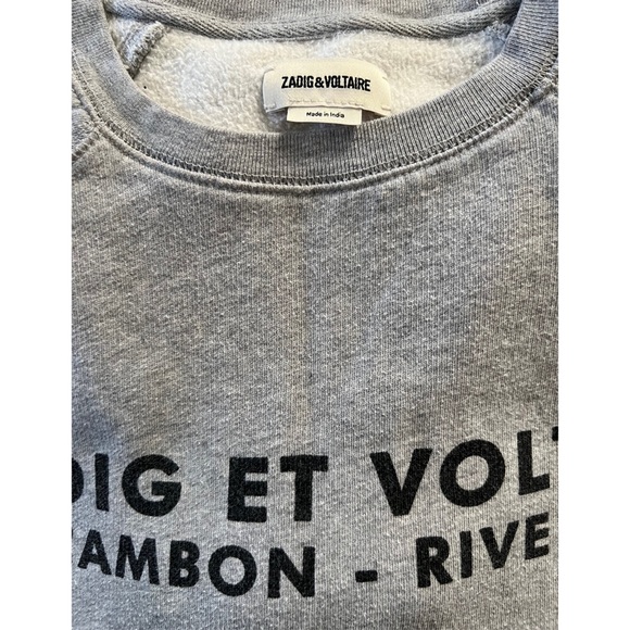 Zadig & Voltaire Address Sweatshirt Womens Grey Cotton Crewneck Pullover - Picture 3 of 6